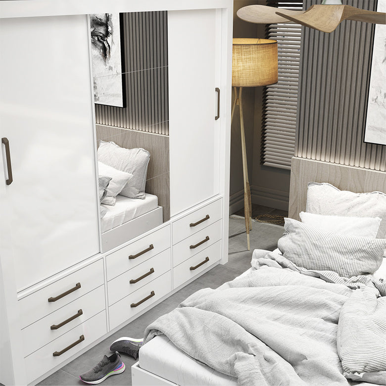 Quarto Completo com Cama de Casal Anjos Plus Carioca Móveis