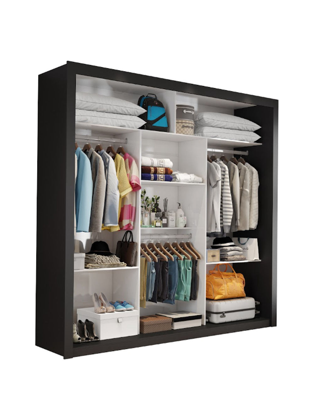 Closet Casal Clarice Sem Gavetas Carioca Moveis - Preto