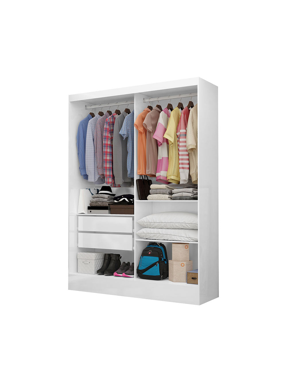 Closet Casal Dubai 2 Gavetas Carioca Móveis - Branco