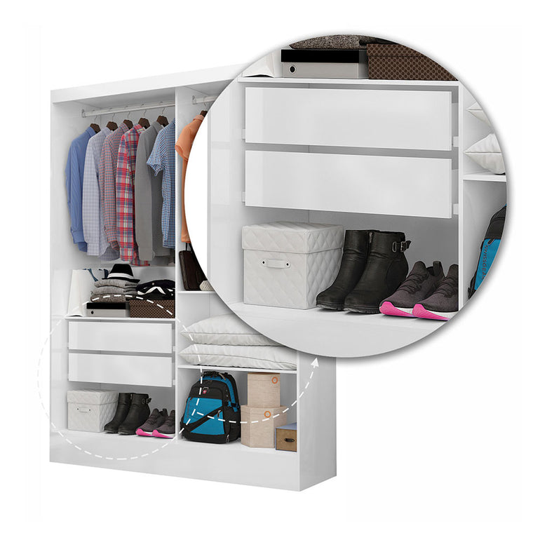 Closet Casal Dubai 2 Gavetas Carioca Móveis