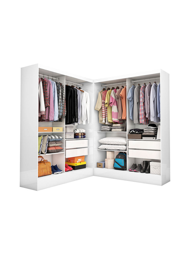 Closet Casal Duplo Dubai Premium 4 Gavetas Carioca Móveis