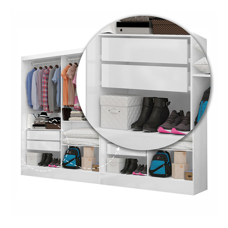 Closet Casal Duplo Dubai Premium 4 Gavetas Carioca Móveis