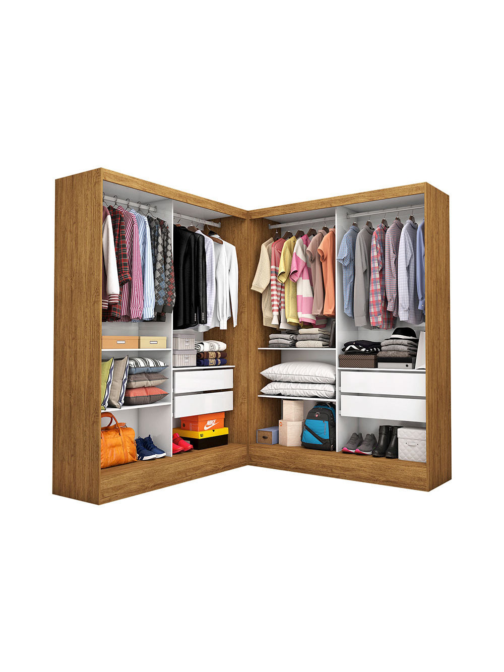 Closet Casal Duplo Dubai Premium 4 Gavetas Carioca Móveis - Cinamomo