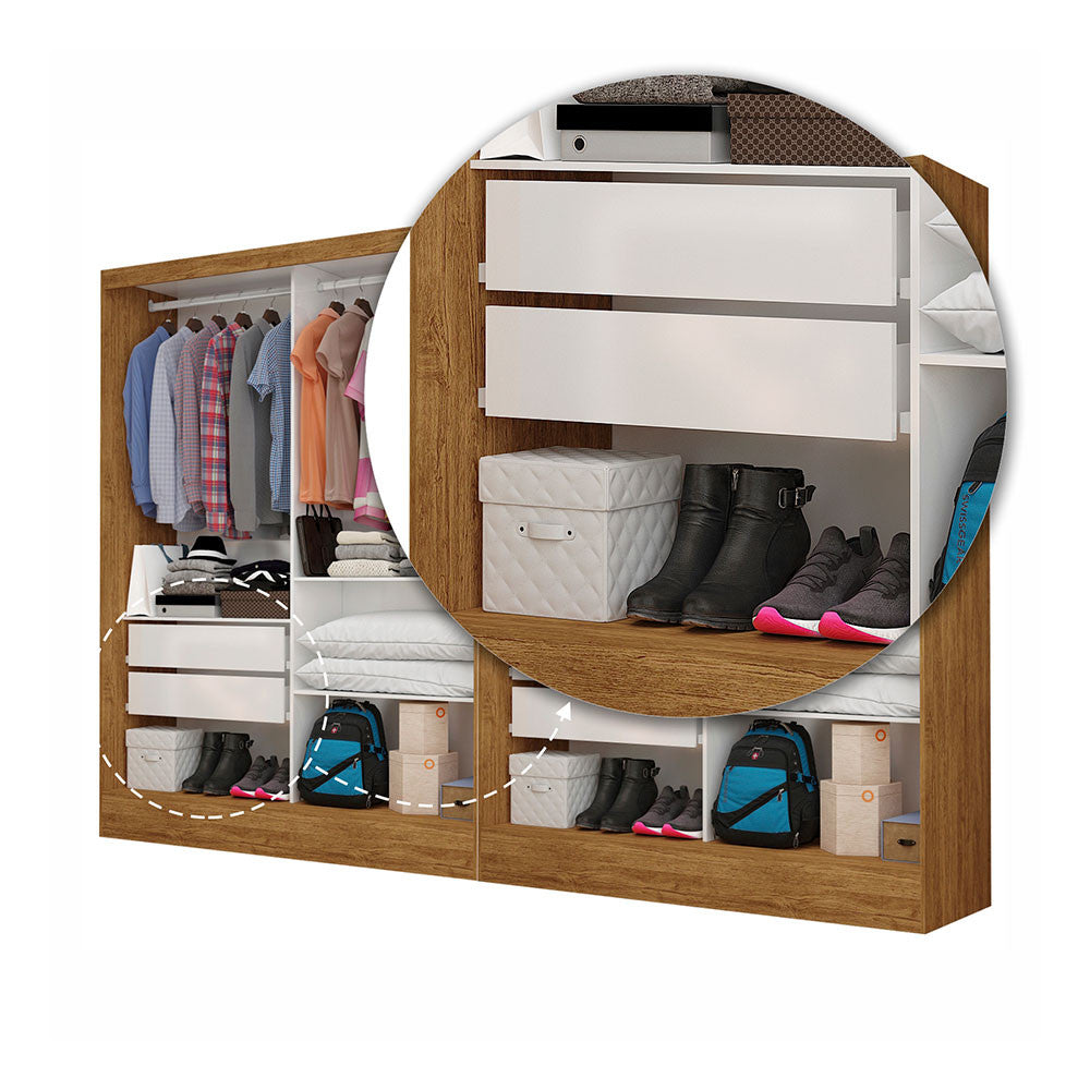 Closet Casal Duplo Dubai Premium 4 Gavetas Carioca Móveis