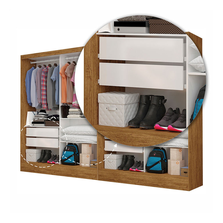 Closet Casal Duplo Dubai Premium 4 Gavetas Carioca Móveis
