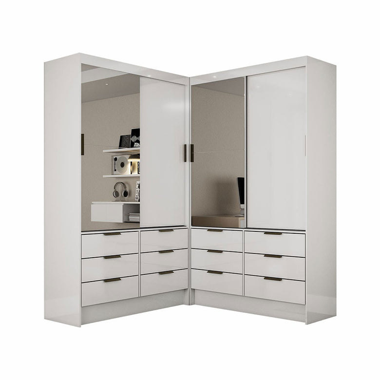 Closet Casal Duplo Sevilha 4 Portas Plus 12 Gavetas Carioca Móveis