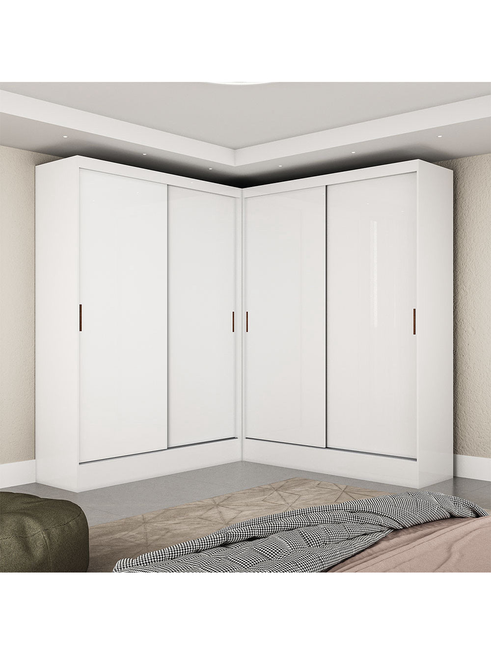 Closet Casal Duplo Belém 4 Portas 4 Gavetas Carioca Móveis - Branco