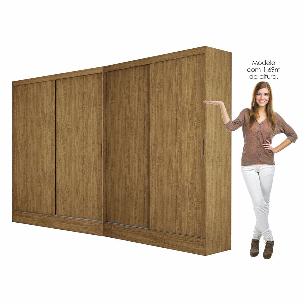 Closet Casal Duplo Belém 4 Portas 4 Gavetas Carioca Móveis - Branco