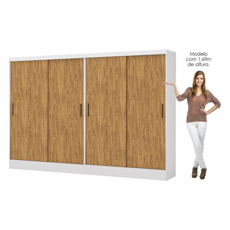 Closet Casal Duplo Belém 4 Portas 4 Gavetas Carioca Móveis