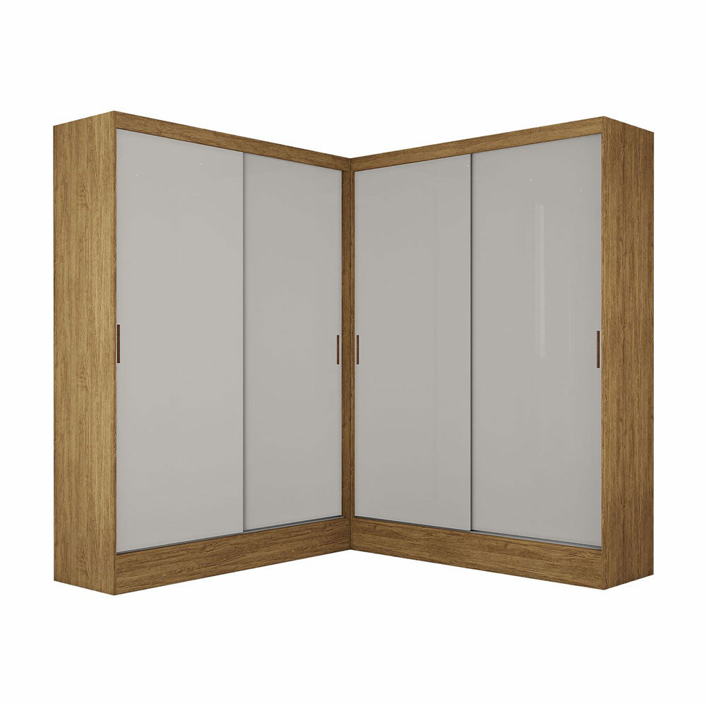 Closet Casal Duplo Belém 4 Portas 4 Gavetas Carioca Móveis - Branco Cinamomo