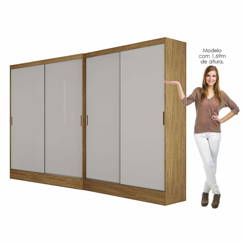 Closet Casal Duplo Belém 4 Portas 4 Gavetas Carioca Móveis