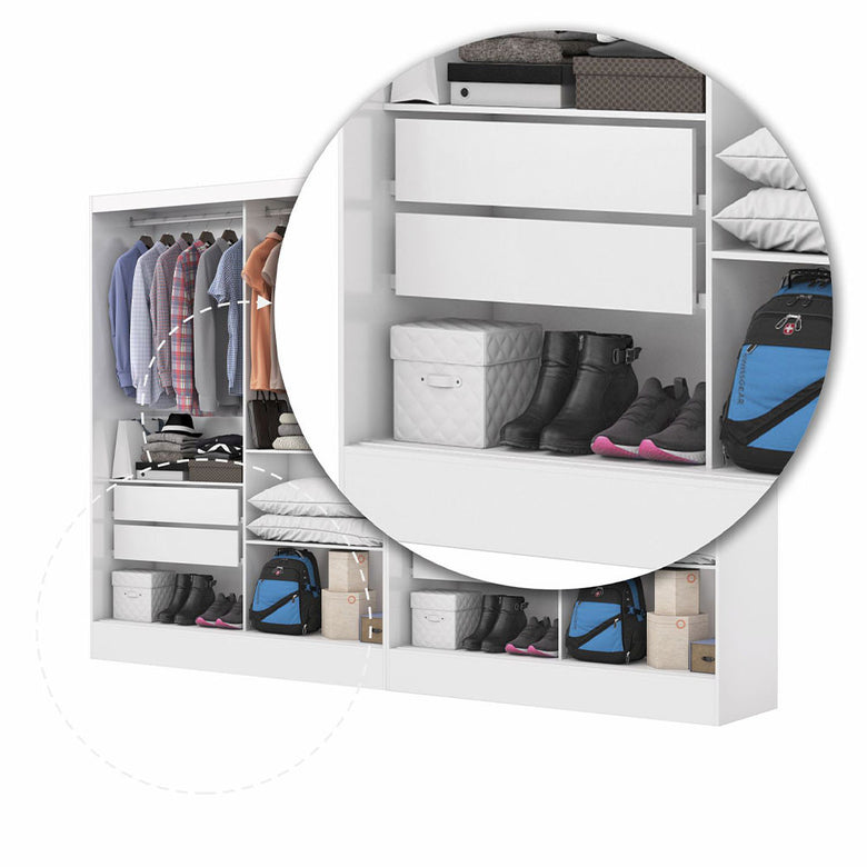 Closet Casal Duplo Belém 4 Portas Plus 4 Gavetas Carioca Móveis