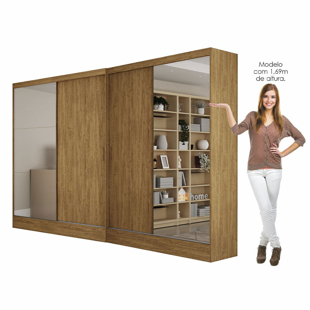 Closet Casal Duplo Belém 4 Portas Plus 4 Gavetas Carioca Móveis - Branco