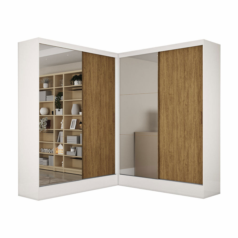 Closet Casal Duplo Belém 4 Portas Plus 4 Gavetas Carioca Móveis - Cinamomo Branco