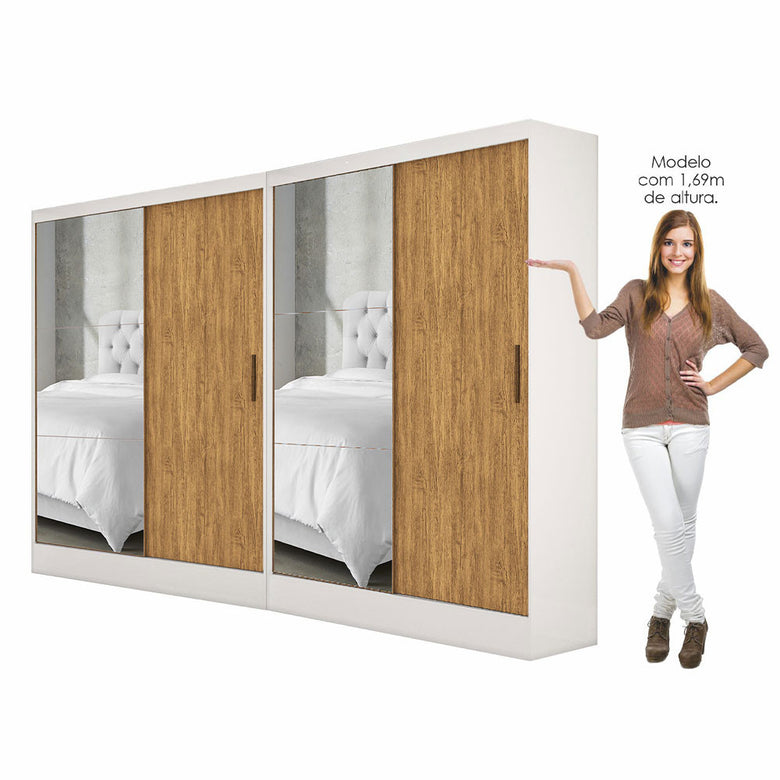 Closet Casal Duplo Belém 4 Portas Plus 4 Gavetas Carioca Móveis