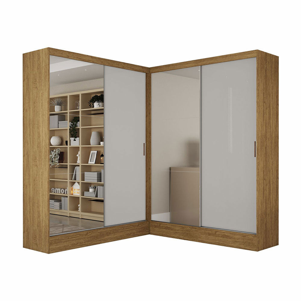 Closet Casal Duplo Belém 4 Portas Plus 4 Gavetas Carioca Móveis - Branco Cinamomo
