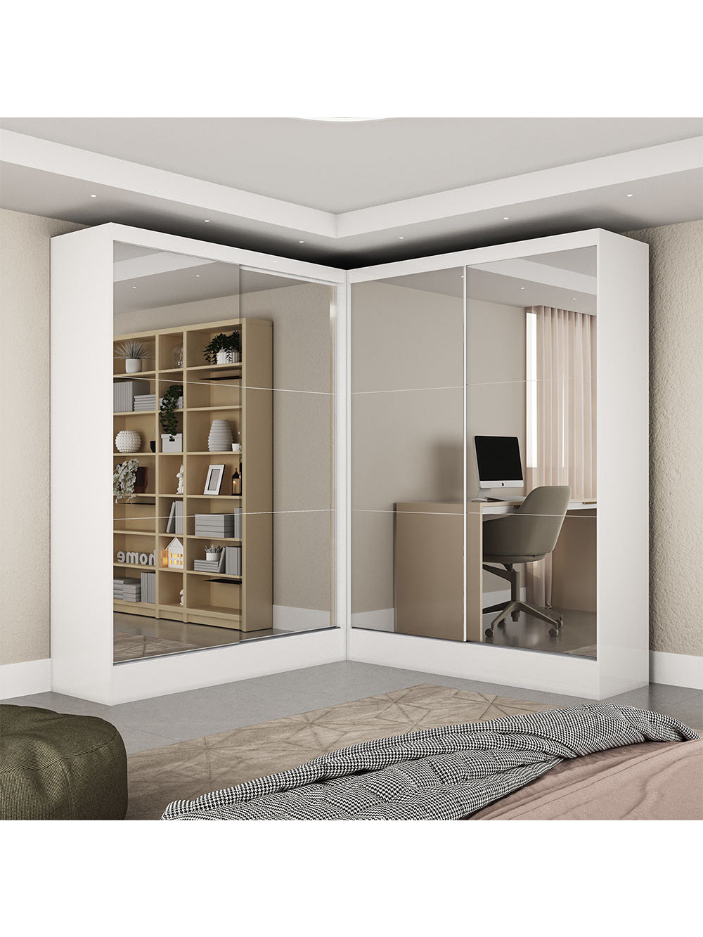 Closet Casal Duplo Belém 4 Portas Premium 4 Gavetas Carioca Móveis - Branco