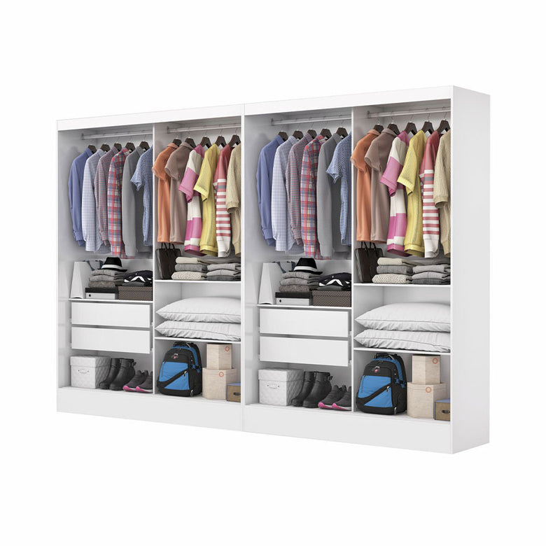 Closet Casal Duplo Belém 4 Portas Premium 4 Gavetas Carioca Móveis