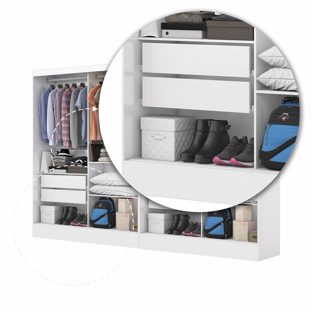 Closet Casal Duplo Belém 4 Portas Premium 4 Gavetas Carioca Móveis