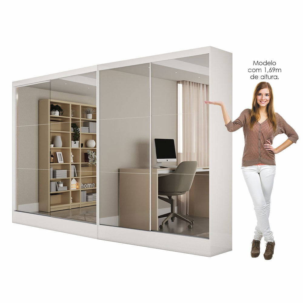 Closet Casal Duplo Belém 4 Portas Premium 4 Gavetas Carioca Móveis