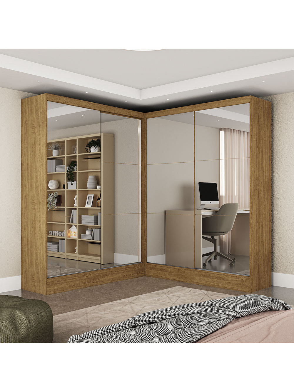 Closet Casal Duplo Belém 4 Portas Premium 4 Gavetas Carioca Móveis - Cinamomo