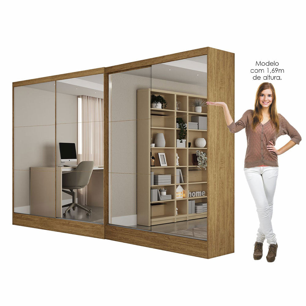 Closet Casal Duplo Belém 4 Portas Premium 4 Gavetas Carioca Móveis - Branco