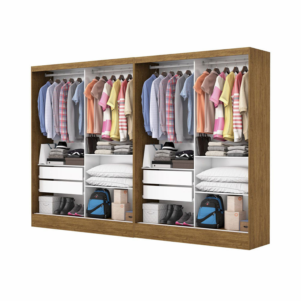Closet Casal Duplo Belém 4 Portas Premium 4 Gavetas Carioca Móveis