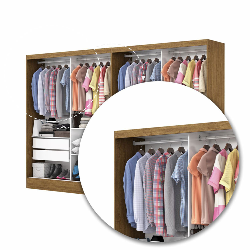 Closet Casal Duplo Belém 4 Portas Premium 4 Gavetas Carioca Móveis