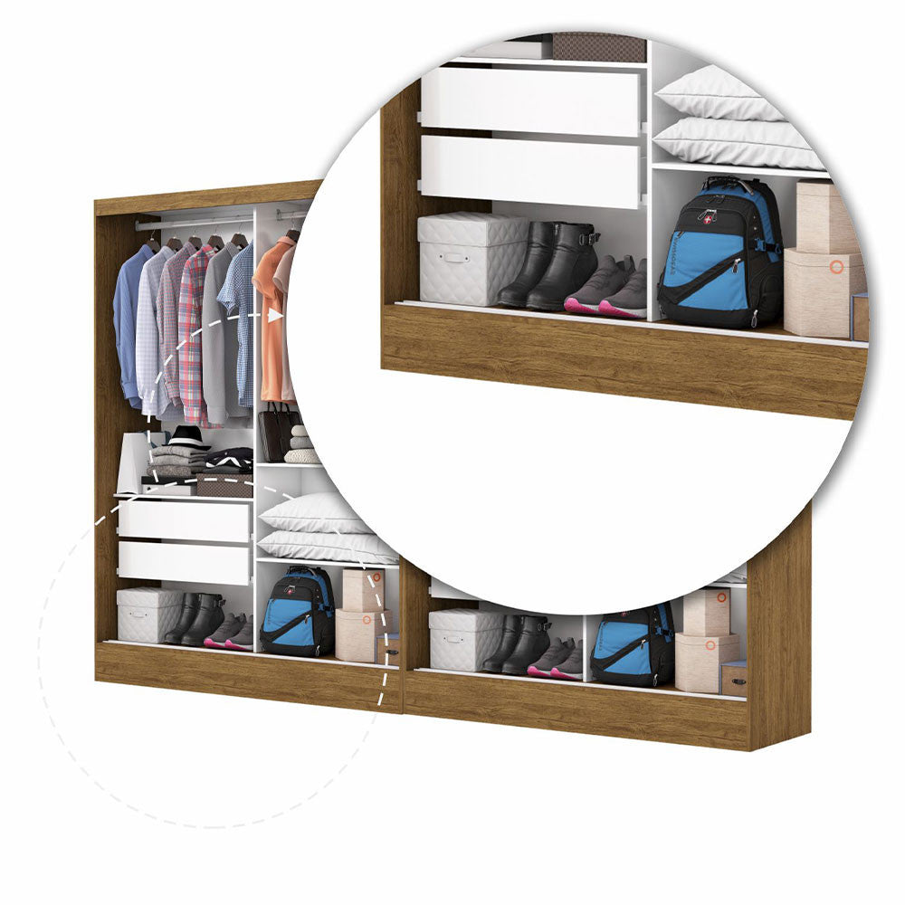 Closet Casal Duplo Belém 4 Portas Premium 4 Gavetas Carioca Móveis