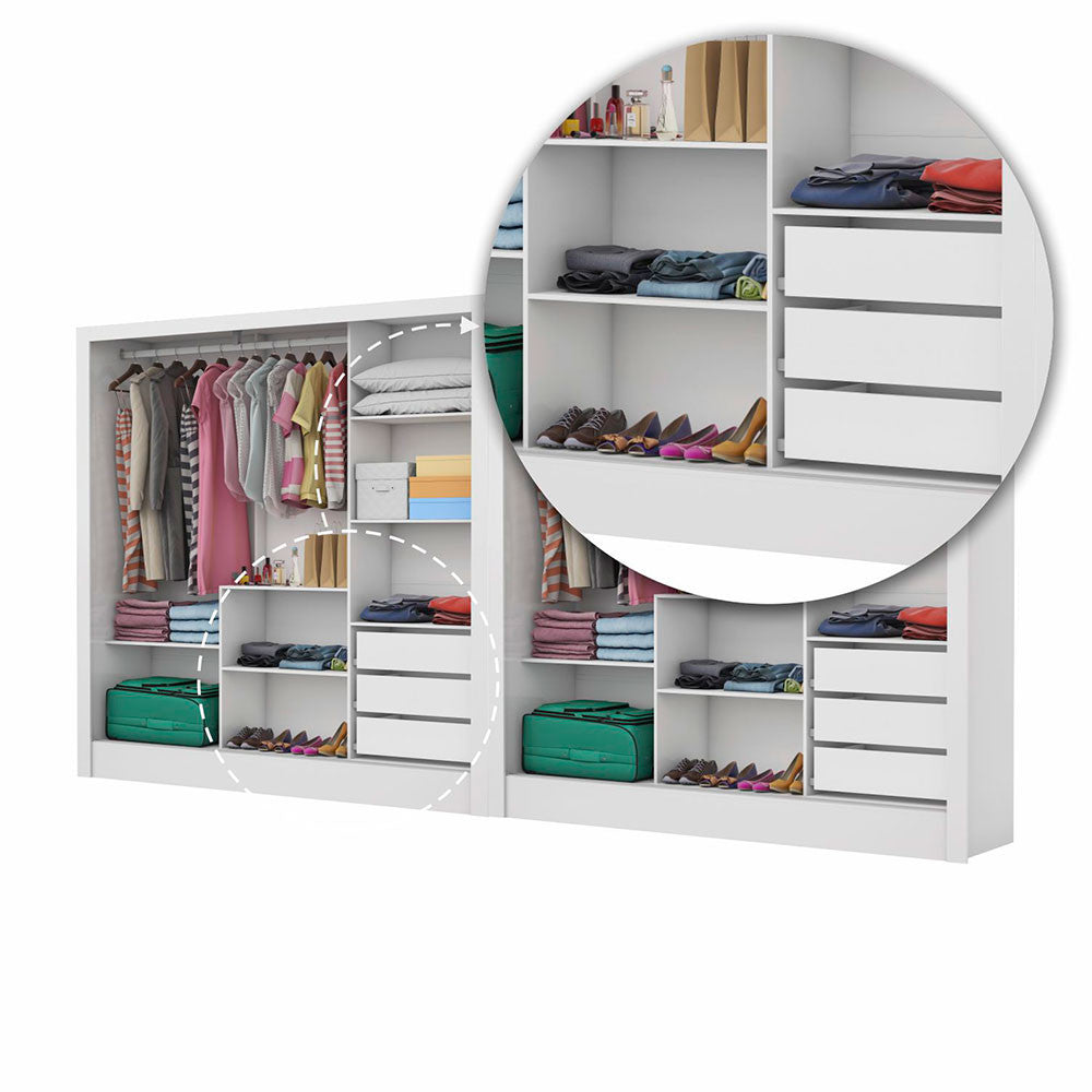 Closet Casal Duplo Dubai 6 Portas 6 Gavetas