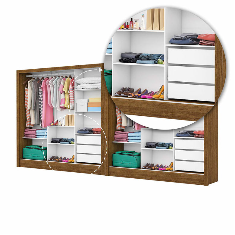Closet Casal Duplo Dubai 6 Portas 6 Gavetas