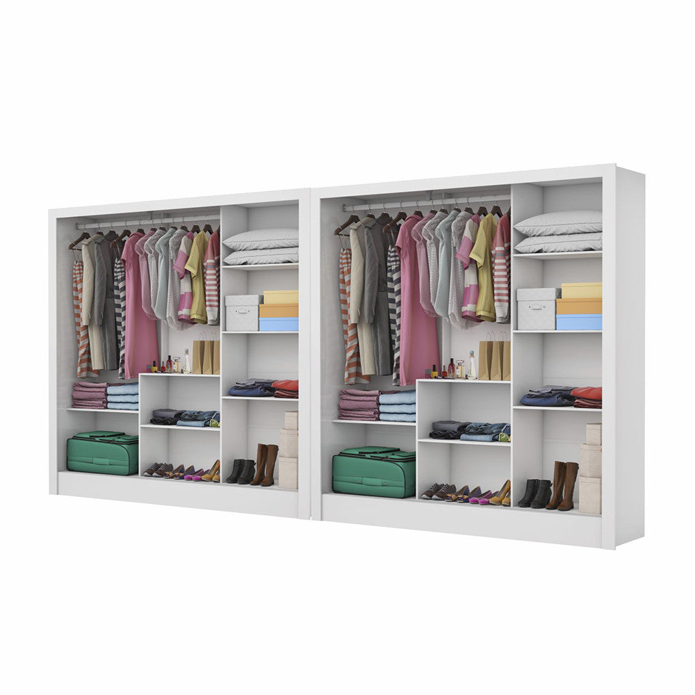 Closet Casal Duplo Fortaleza 6 Portas 12 Prateleiras - Cinamomo com Off White