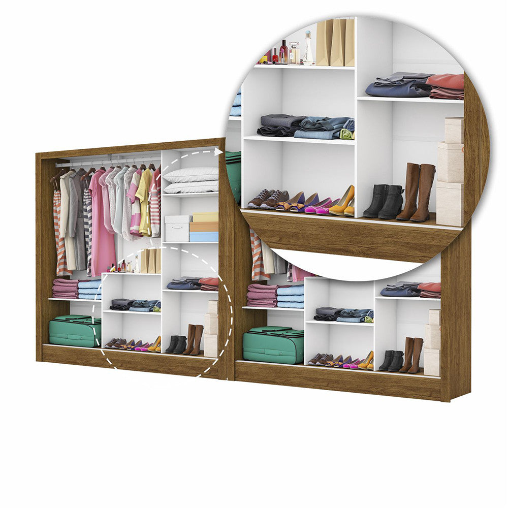 Closet Casal Duplo Fortaleza 6 Portas 12 Prateleiras