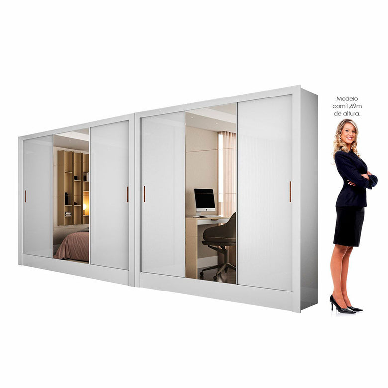 Closet Casal Duplo Fortaleza 6 Portas Plus 12 Prateleiras