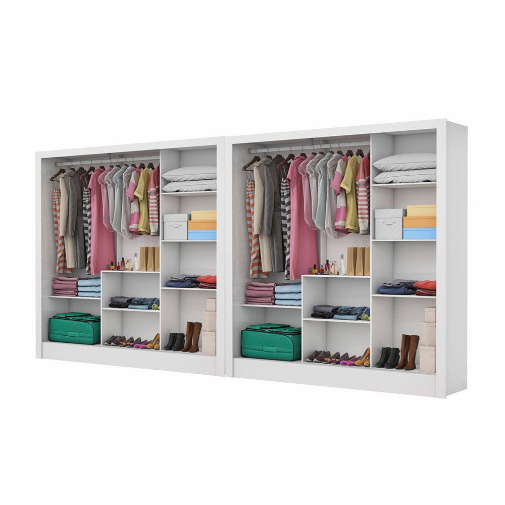 Closet Casal Duplo Fortaleza 6 Portas Plus 12 Prateleiras - Cinamomo com Off White