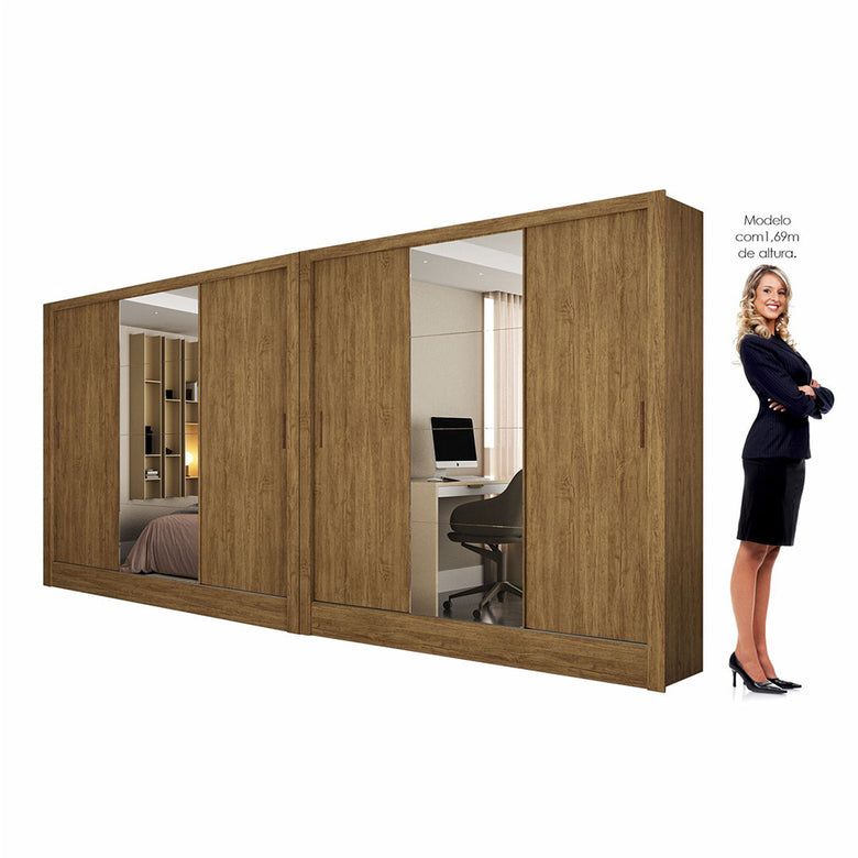 Closet Casal Duplo Fortaleza 6 Portas Plus 12 Prateleiras