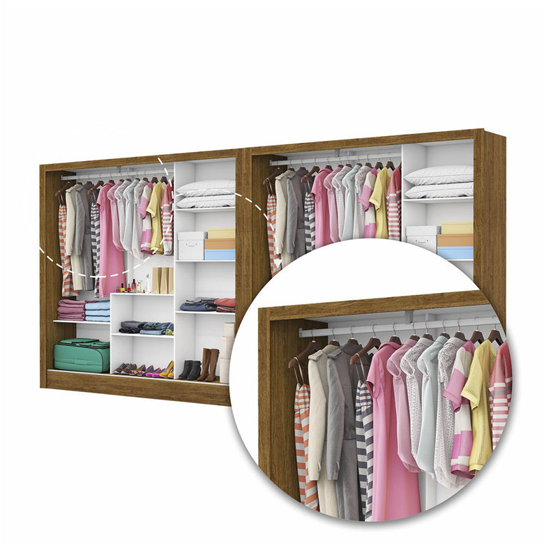 Closet Casal Duplo Fortaleza 6 Portas Plus 12 Prateleiras