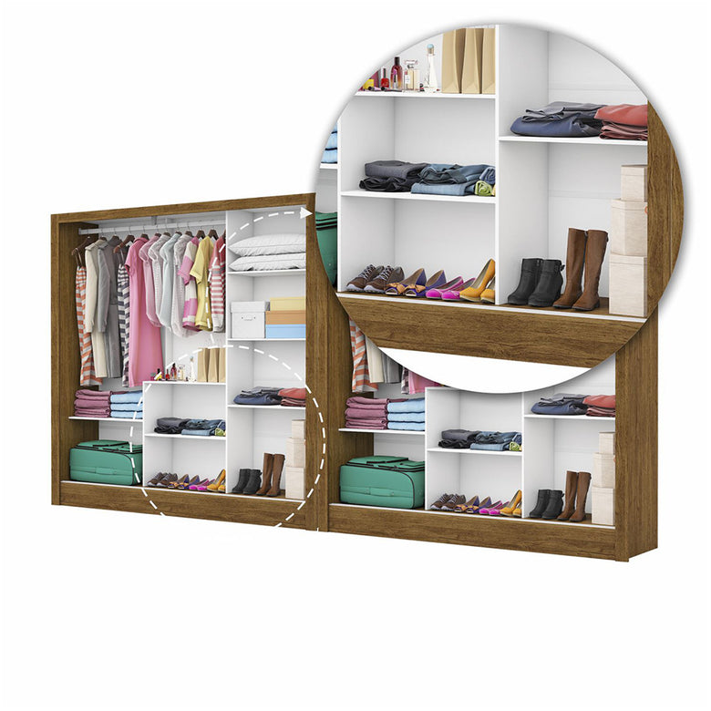 Closet Casal Duplo Fortaleza 6 Portas Plus 12 Prateleiras