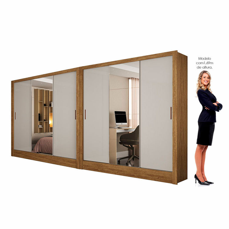 Closet Casal Duplo Fortaleza 6 Portas Plus 12 Prateleiras