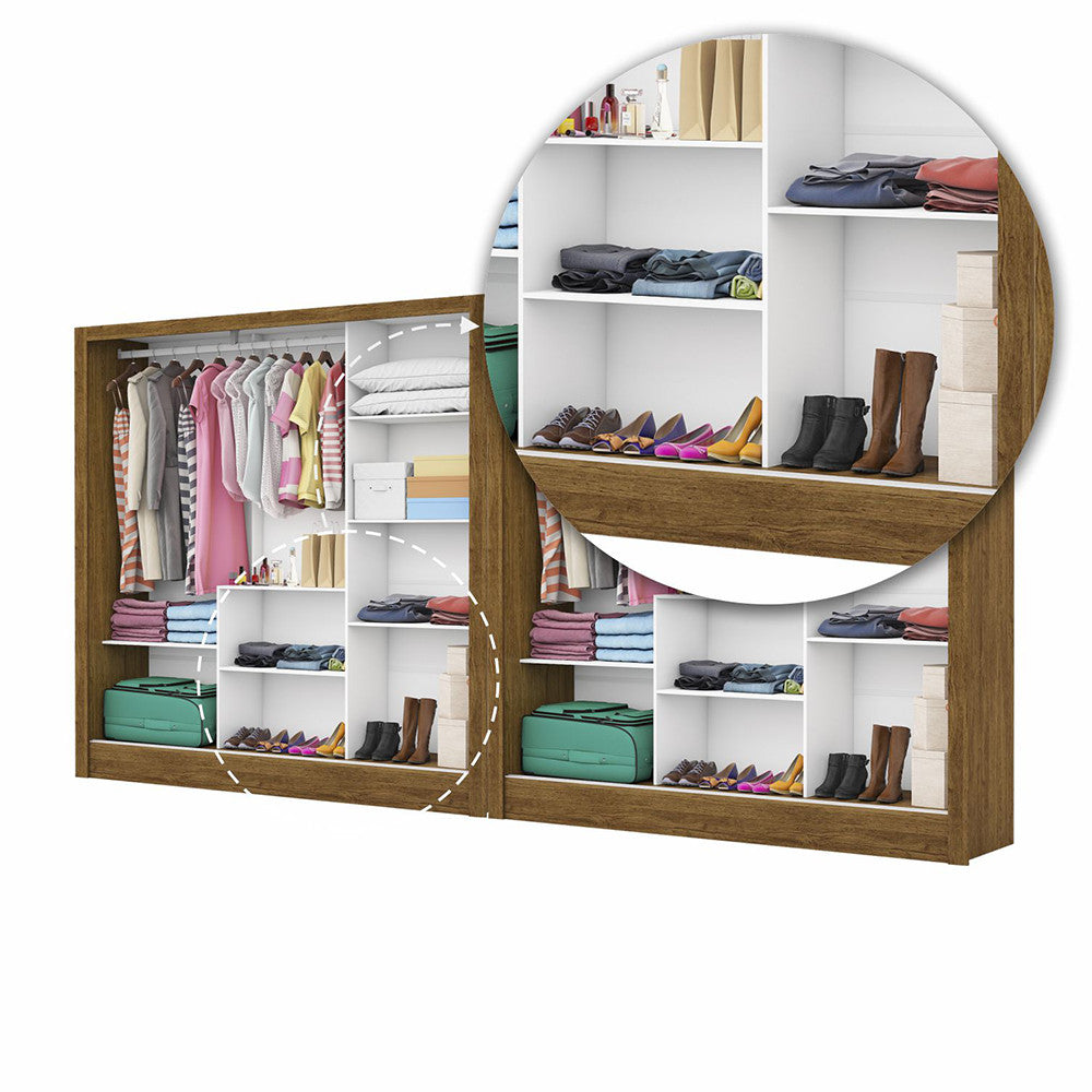 Closet Casal Duplo Fortaleza 6 Portas Plus 12 Prateleiras