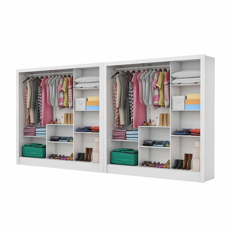 Closet Casal Duplo Fortaleza 6 Portas Premium 12 Prateleiras