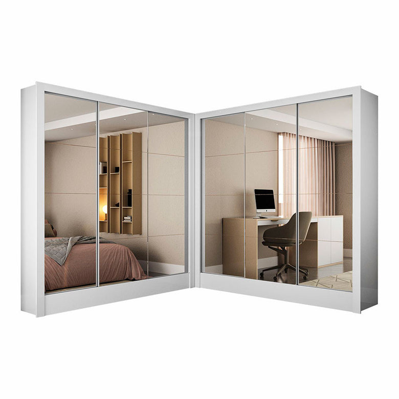 Closet Casal Duplo Fortaleza 6 Portas Premium 12 Prateleiras