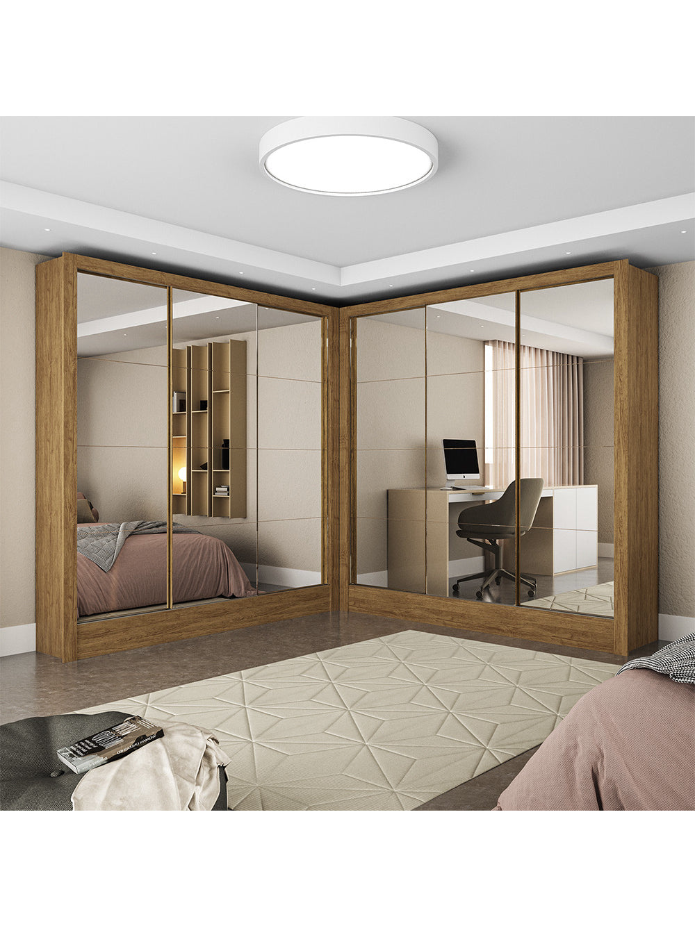 Closet Casal Duplo Fortaleza 6 Portas Premium 12 Prateleiras - Cinamomo