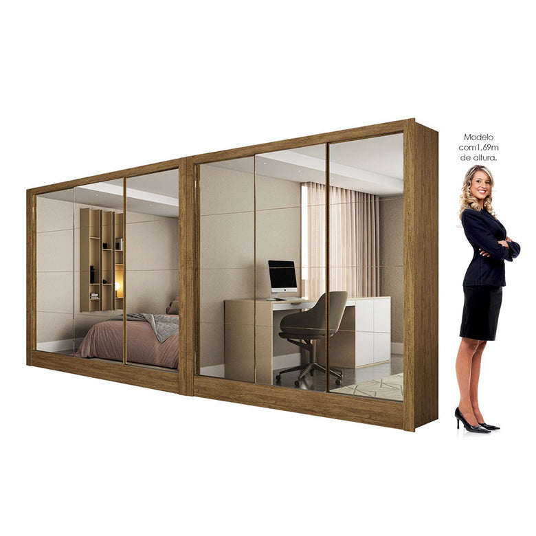 Closet Casal Duplo Fortaleza 6 Portas Premium 12 Prateleiras