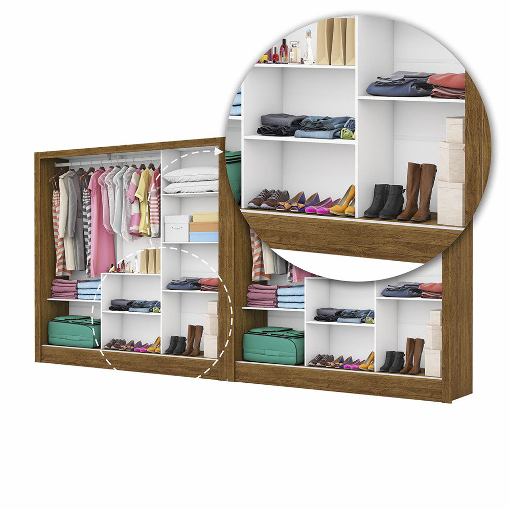 Closet Casal Duplo Fortaleza 6 Portas Premium 12 Prateleiras