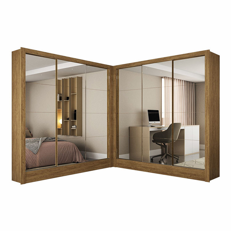 Closet Casal Duplo Fortaleza 6 Portas Premium 12 Prateleiras