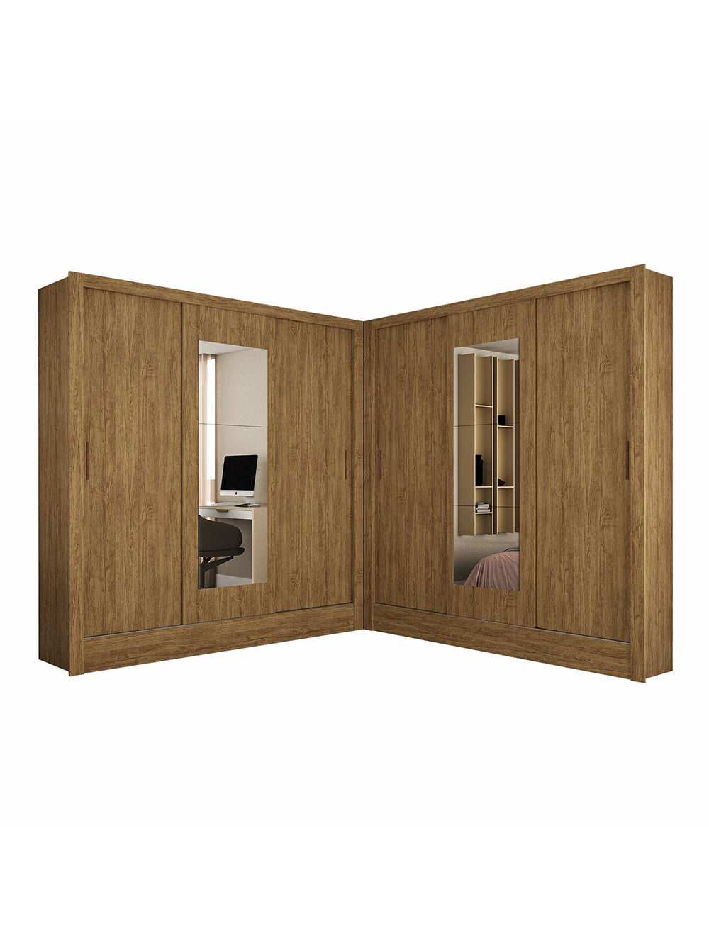 Closet Casal Duplo Dubai 6 Portas com Espelho 6 Gavetas