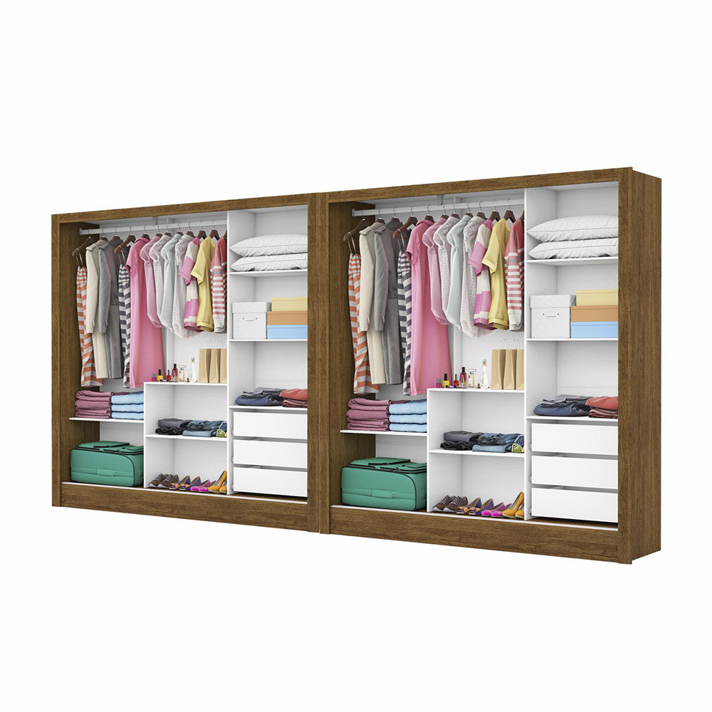 Closet Casal Duplo Dubai 6 Portas com Espelho 6 Gavetas