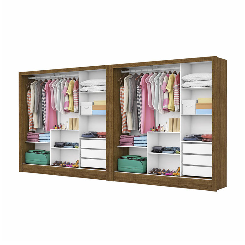 Closet Casal Duplo Dubai 6 Portas com Espelho 6 Gavetas
