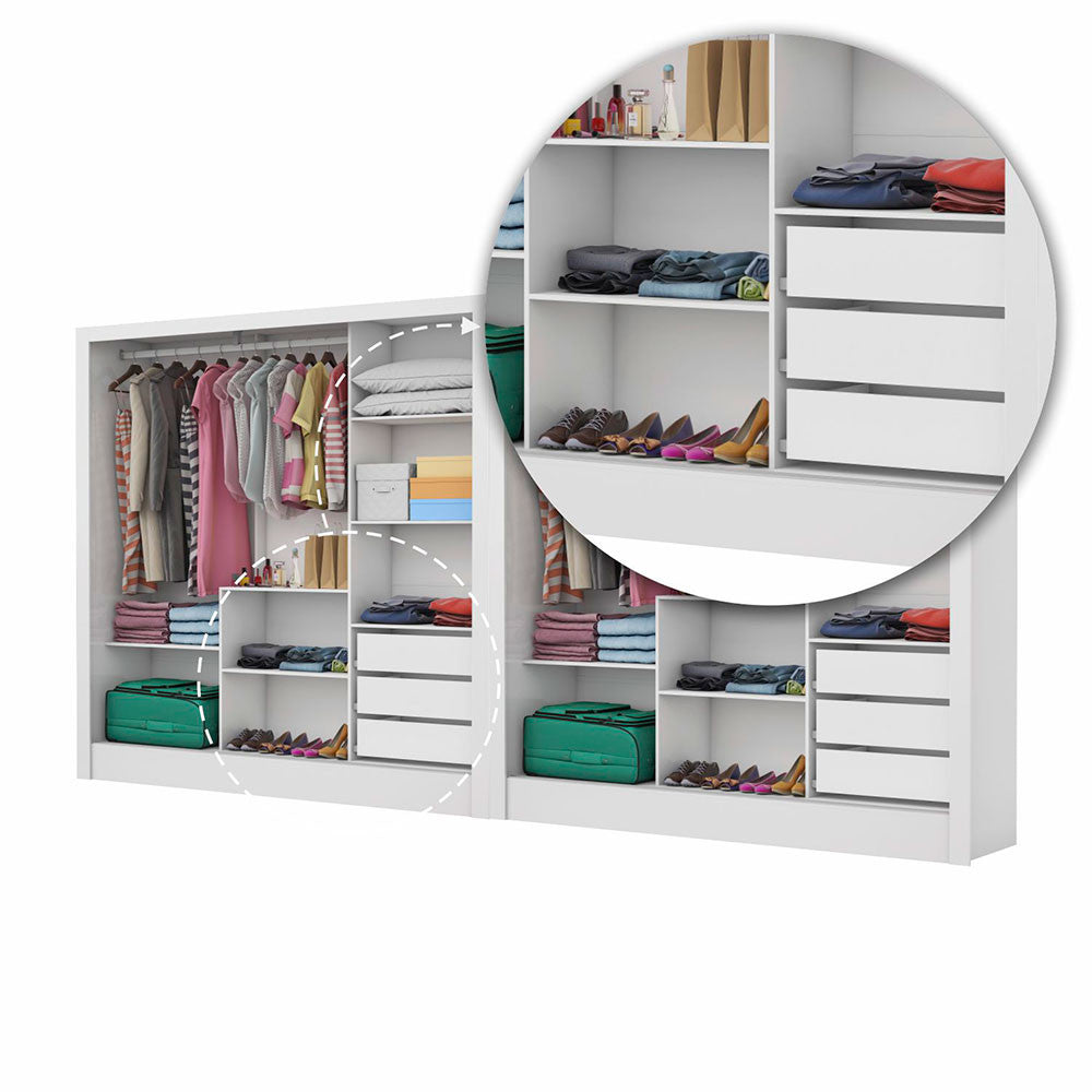 Closet Casal Duplo Dubai 6 Portas Plus 6 Gavetas